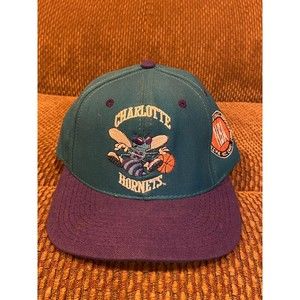 Vintage 90's Charlotte Hornets Basketball NBA Fitted Hat Size 7 1/8